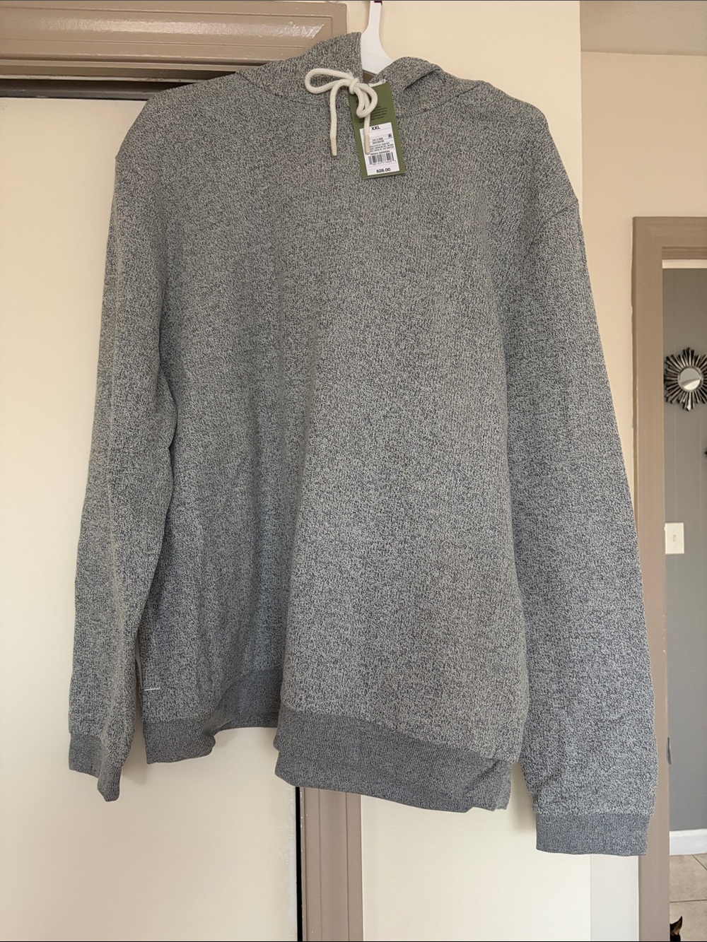 Men's Gray Knit Hoodie Sweater